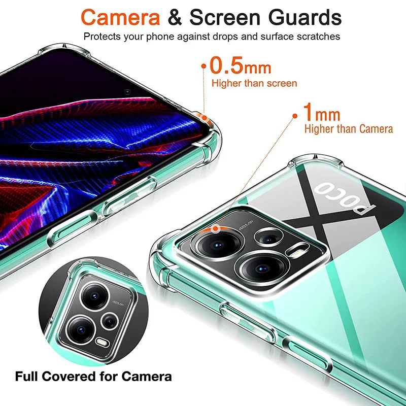 Funda de teléfono para POCO C75 C65 C71 X7 X6 M6 F6 F5 F7 Pro X5 X3 F3 F4 GT, funda trasera suave ultrafina transparente a prueba de golpes de TPU - imagen 3