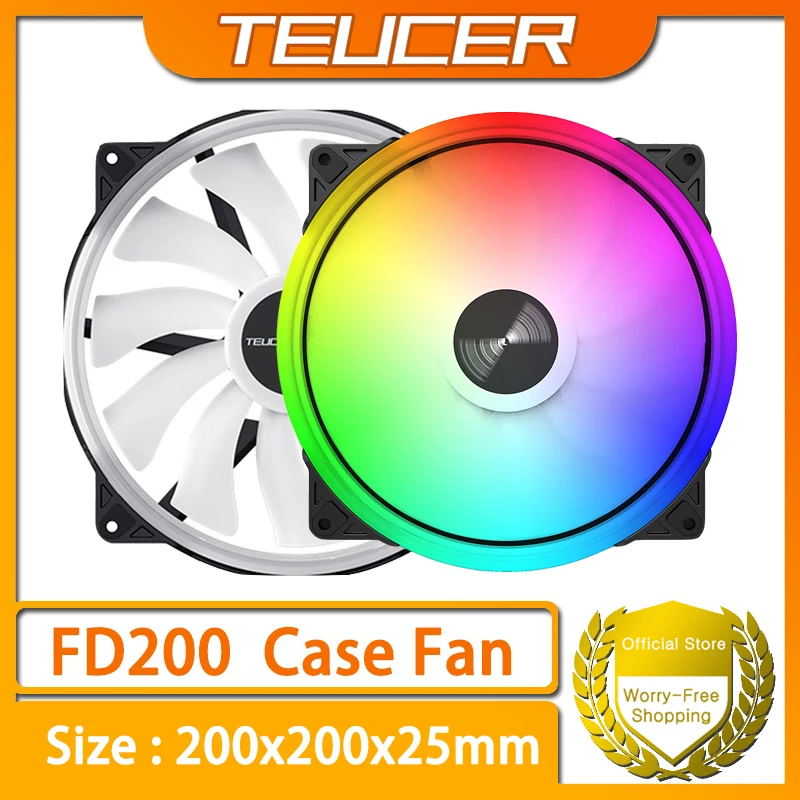 TEUCER FD200 ventilador con cubierta de PC 200mm 4PIN ARGB ordenador 5v 3PIN accesorios de ventilador de refrigeración