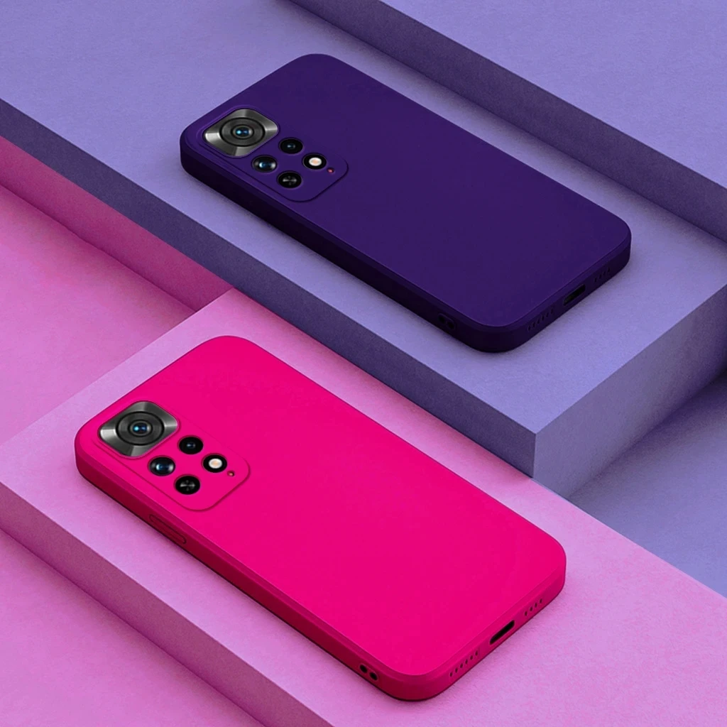 Funda de teléfono suave de silicona líquida cuadrada para Xiaomi Redmi Note 13 5g Note 11s Pro funda trasera de protección para Redmi Note 12 pro - imagen 2