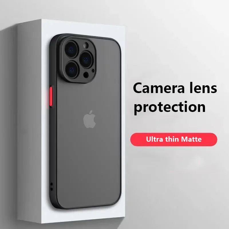 Funda de teléfono mate de PC dura transparente de lujo para iPhone 11 12 13 14 15 Pro Max XS X XR 7 8 15 Plus SE 2020 cubierta de parachoques suave a prueba de golpes - imagen 2
