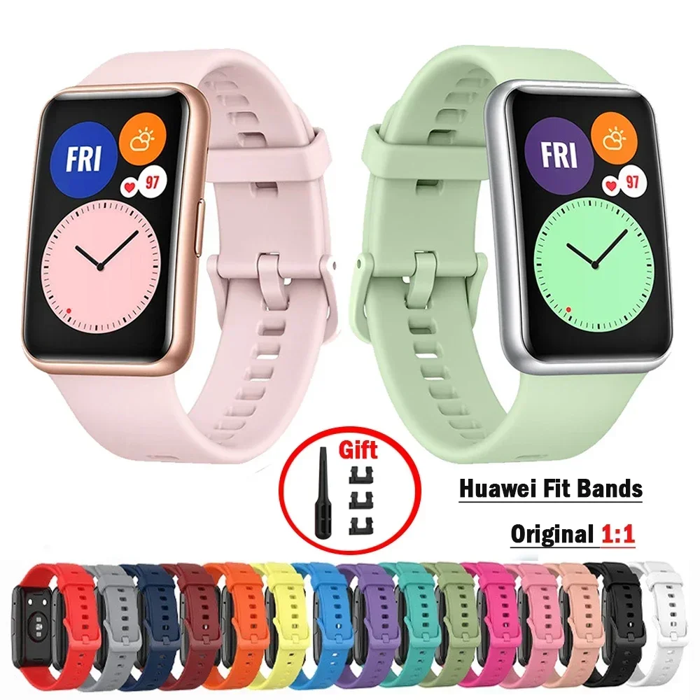 Correa de silicona para Huawei Watch FIT, accesorios de correa de reloj inteligente, pulsera deportiva de repuesto con herramienta, correa de reloj - imagen 2