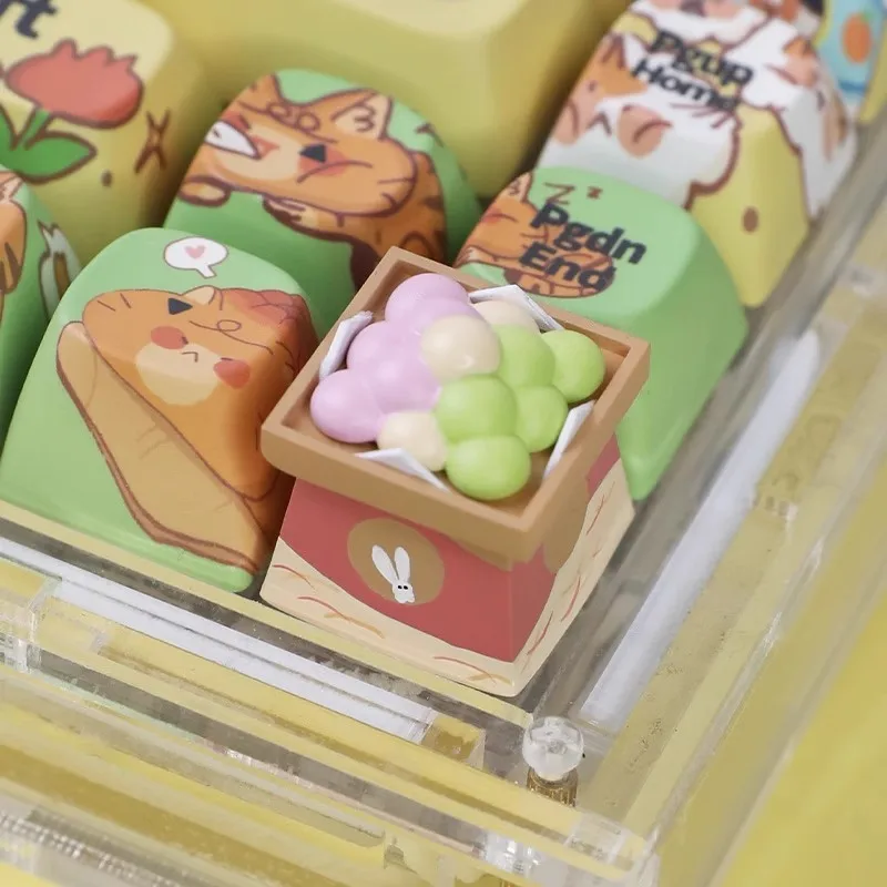 Sweet Mochi Keycap personalizado de resina DIY hecho a mano Original Kawaii dibujos animados Keycap para accesorio de teclado mecánico - imagen 3