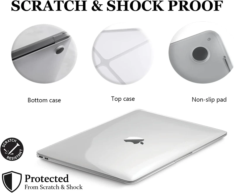 Funda transparente para portátil Macbook Air 13,6 M4 15 M3, funda dura para Mac Book Pro 13 M1 M2 14 M4 16 2025, accesorios de funda - imagen 5