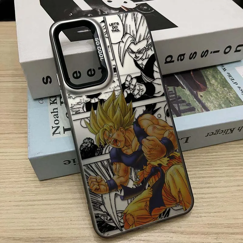 D-Dragon Ball Art Son Goku funda divertida para Redmi Note 14 13 12 11 10 9 8 Pro Plus funda de teléfono plateada colorida - imagen 4