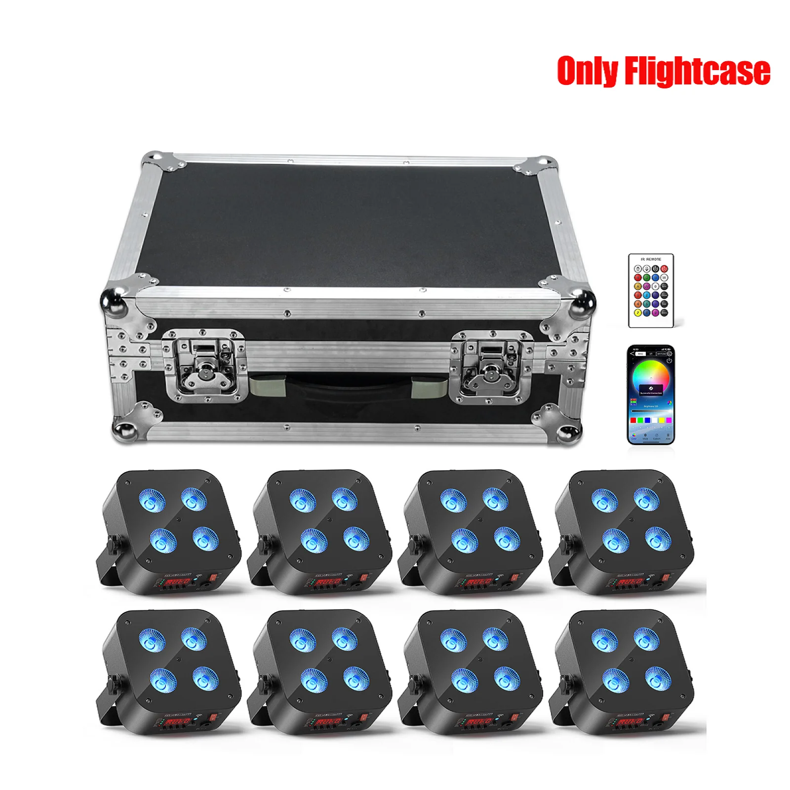 U'King negro recargable Gator Airlinecase PE acolchado interno maleta de vuelo personalizada para 8 Uds Mini luces Par LED recargables - imagen 3