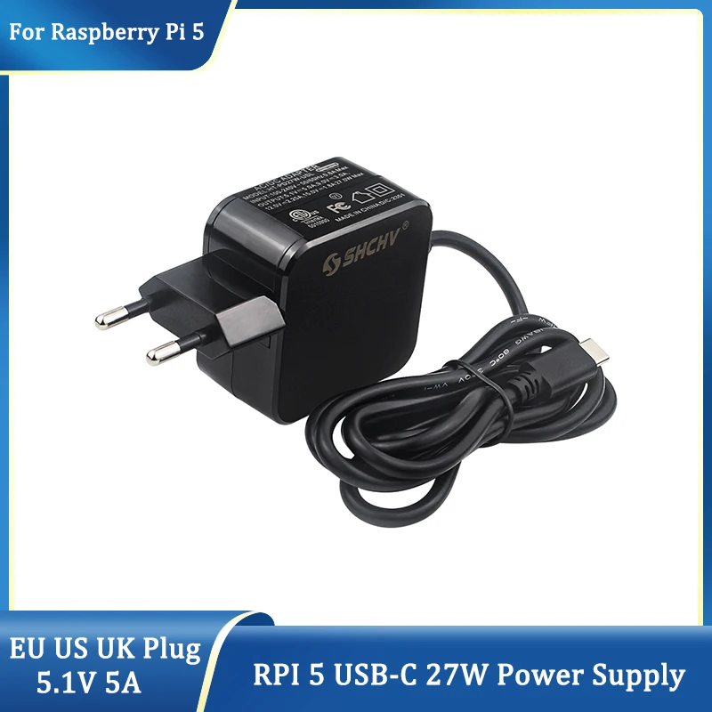 Raspberry Pi 5 Fuente Alimentación USB-C Adaptador Enchufe UE - imagen 5