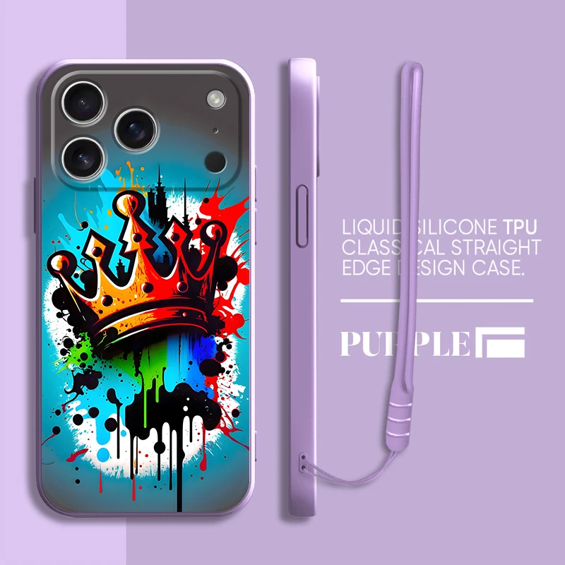 Hermosa corona funda para Apple iPhone 7 8 17 Air XR XS 16 14 15 Plus 16e 11 12 13 Pro Max cubierta suave - imagen 4