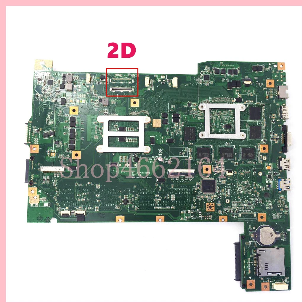 G74SX con 8 memoria de vídeo 2D GTX560M-V2G GPU placa base para portátil ASUS G74S G74SX placa base para ordenador portátil 100% probado OK - imagen 2