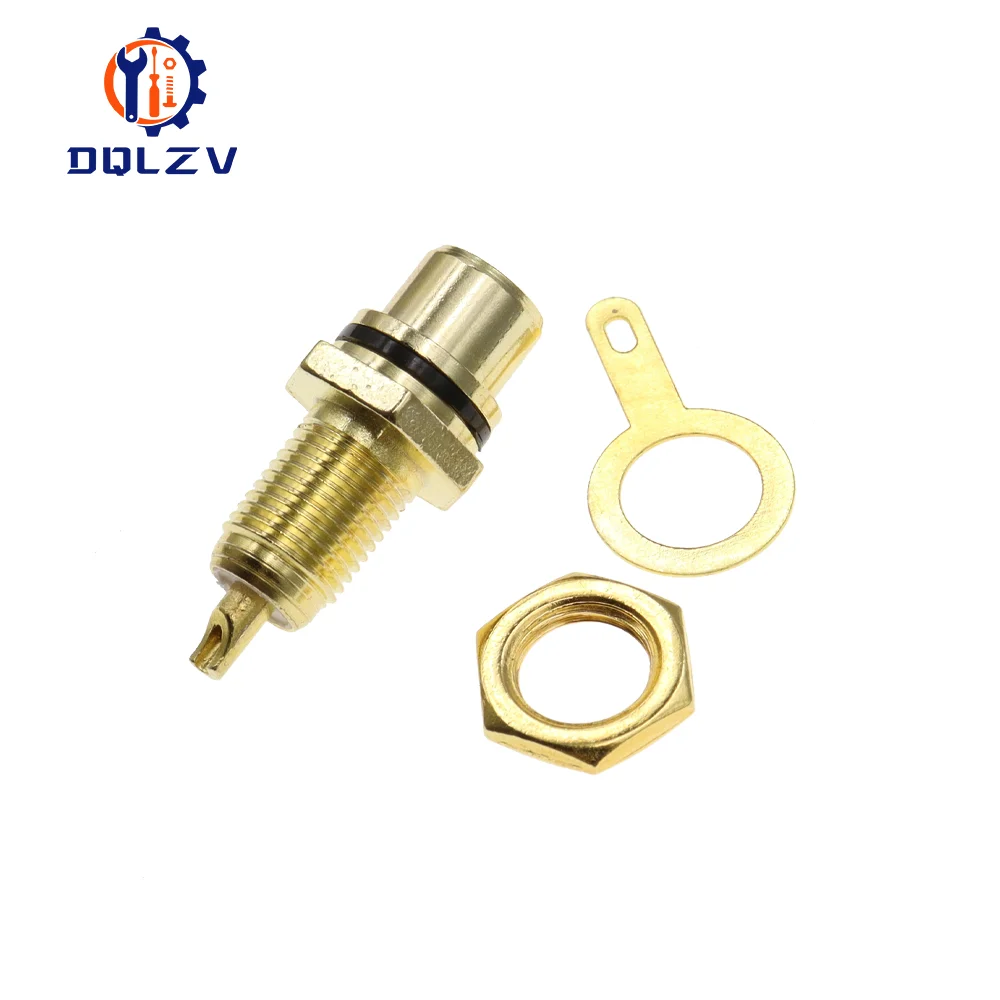 Montaje en Panel chapado en oro RCA enchufe hembra Jack Audio amplificador chasis Phono conector con tuerca copa de soldadura - imagen 5