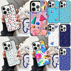 Funda de teléfono con patrón abstracto de Memphis para iPhone 17 Air 16 15 14 12 13 PLUS 11 PRO MAX