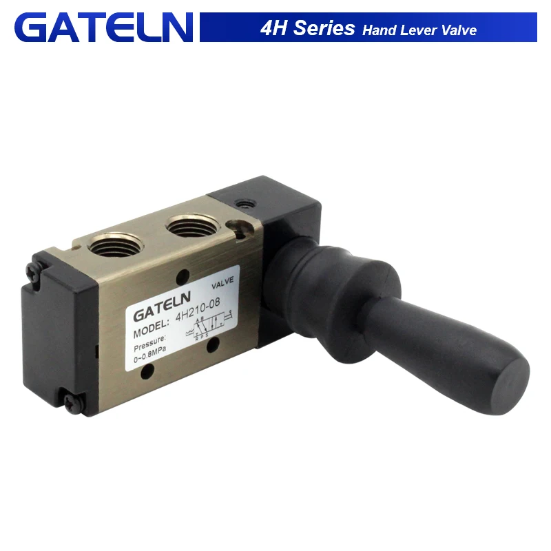 Palanca manual de 5/2 vías 4H210-08 4H310-10 4H410-15 Válvula manual neumática de control operada con silenciador y selección de ajuste rápido