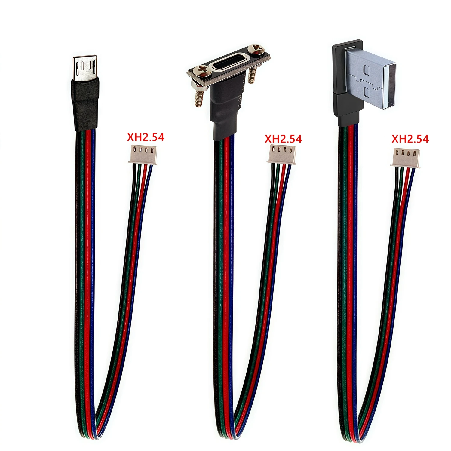 0,3 M tipo A macho hembra USB tipo c micro mini conector con Cable de línea de terminales XH2.54-4P, enchufe USB de alimentación de 4 núcleos 30 CM - imagen 3