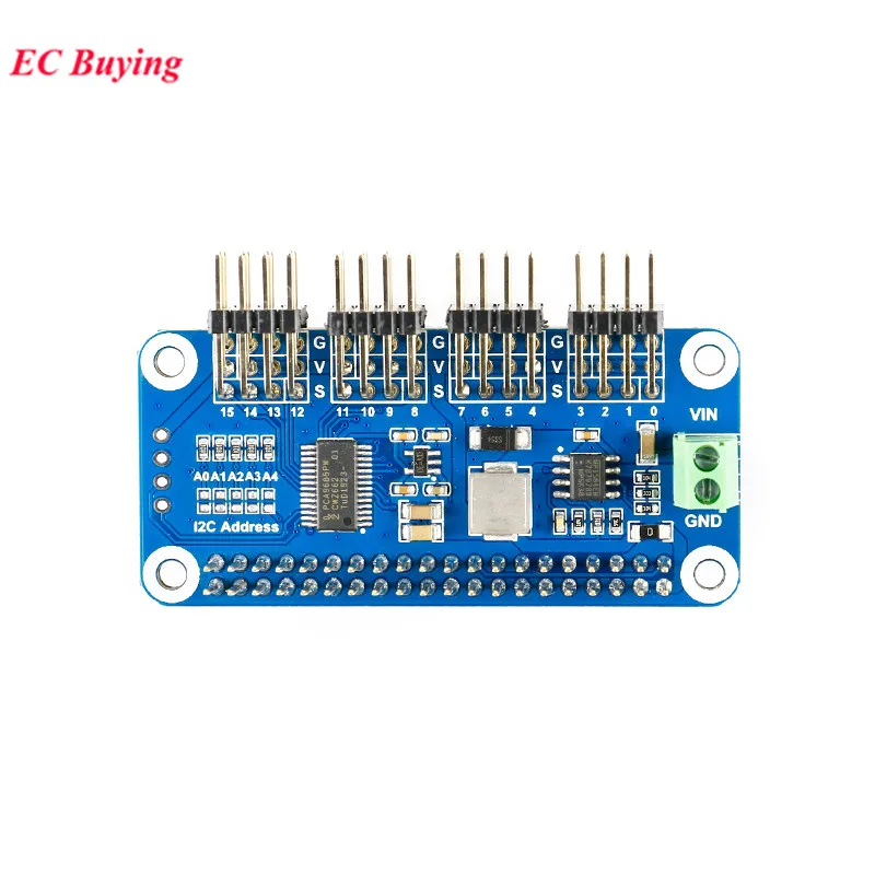 Bouclier technique de pilote de servomoteur pour Raspberry Pi RPI ontariW WH 3B Plus 4B, HAT PWM, 6 000 cartes, 16 canaux - imagen 2