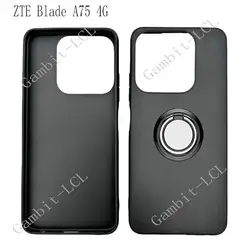 ZTE Blade A75 funda silicona TPU con anillo trasero a prueba de golpes