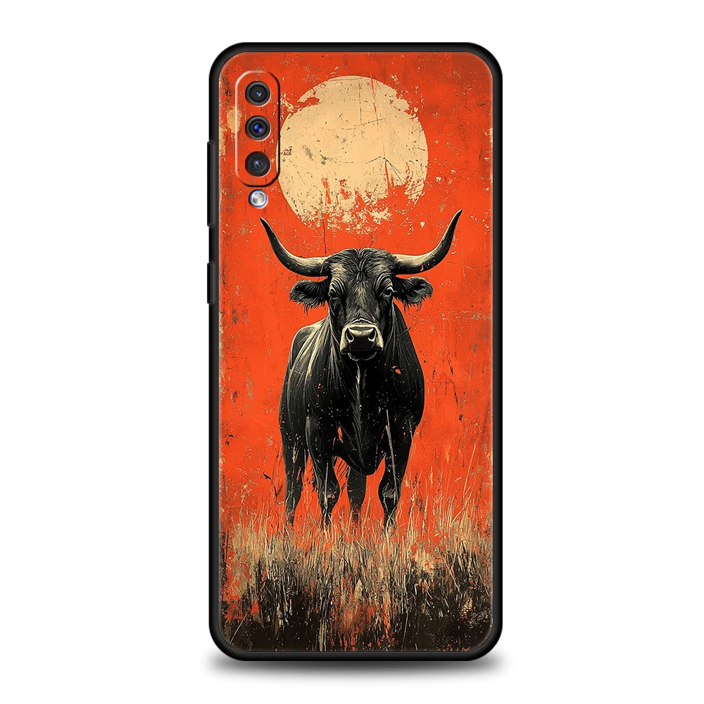 Funda de teléfono Bull Animal para Samsung A56 A36 A26 A24 A16 A14 A12 A32 A50 A70 A20S A22 A30 A40 A34 A54 A42 A52 A04s A06 5G - imagen 2