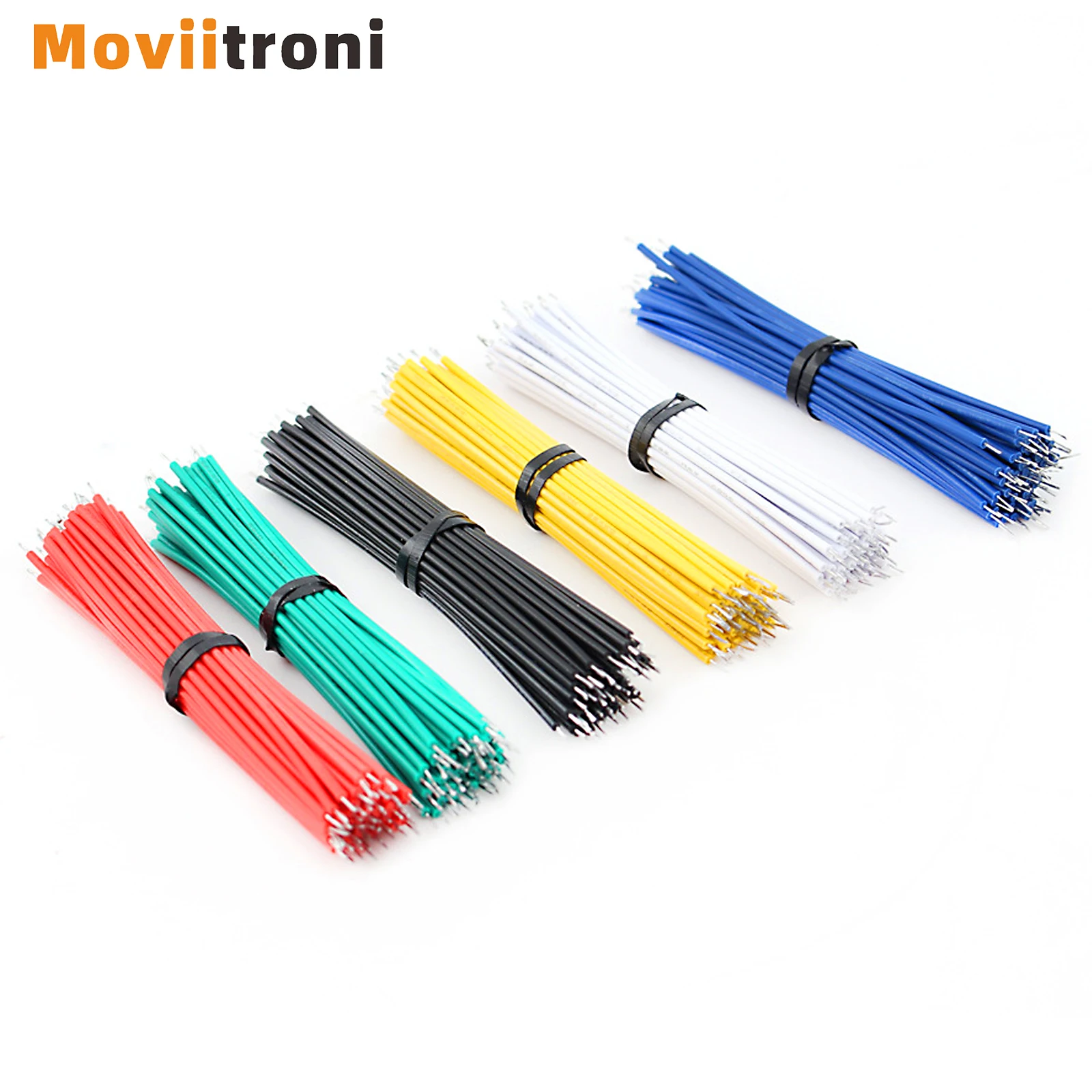 100/120 Uds 24 AWG Cable de puente electrónico de cobre estañado para PCB y Cable de placa de pruebas 78mm 6 colores