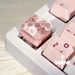 Teclas Teclado Mecánico Resina Personalizada – Tema Rosa y Océano Azul