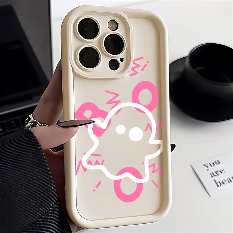 Funda de teléfono de dibujos animados suave para iPhone, Fundas de Color sólido para iPhone 13, 11, 15, 14 Pro Max, 12, XR, X, XS, 7, 8 Plus, SE 2020, 13Pro Max, 15Pro Max - imagen 2