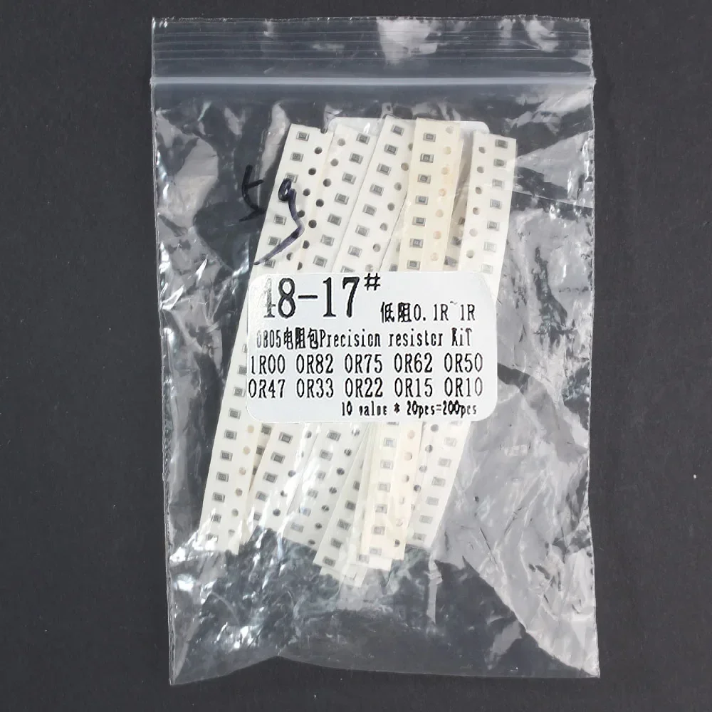 Kit surtido de resistencias SMD, precisión 0603, 0805, 1206, 10 valores, 0.1R ~ 1R Ohm, Kit electrónico de bricolaje, 1 paquete - imagen 5