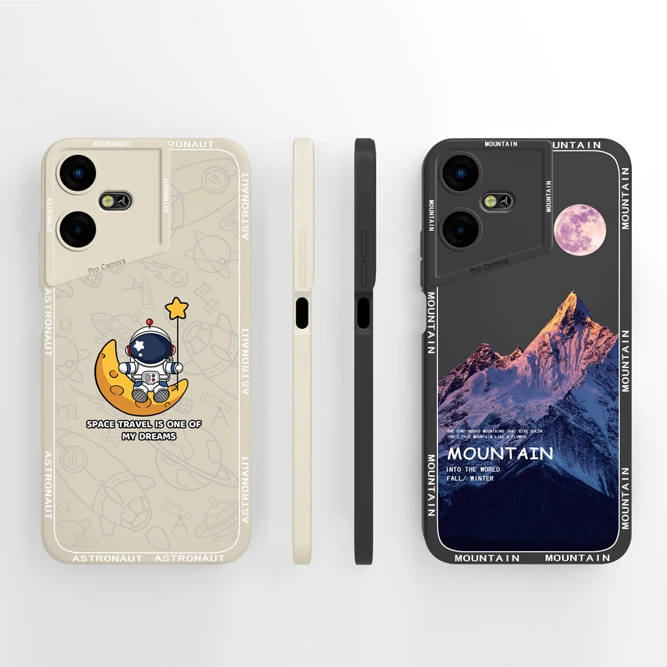 Funda de teléfono para Tecno Pova Neo 3, cubierta trasera de protección de silicona líquida suave, Gato encantador, chica de la suerte - imagen 2