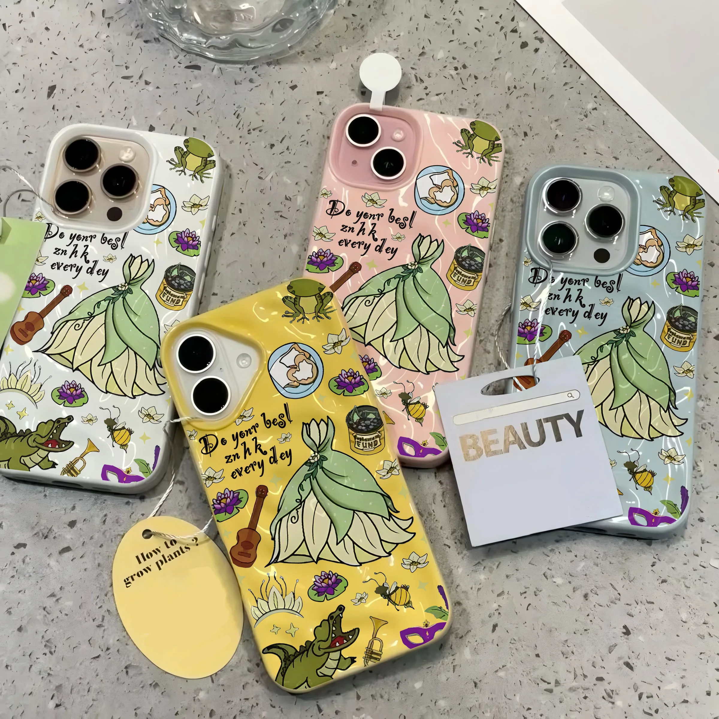 Hermosa princesa 3D arrugado Irregular meteorito fundas de teléfono para iPhone 17 16 15 14 Plus 13 12 11 Air Pro Max a prueba de golpes brillante - imagen 2