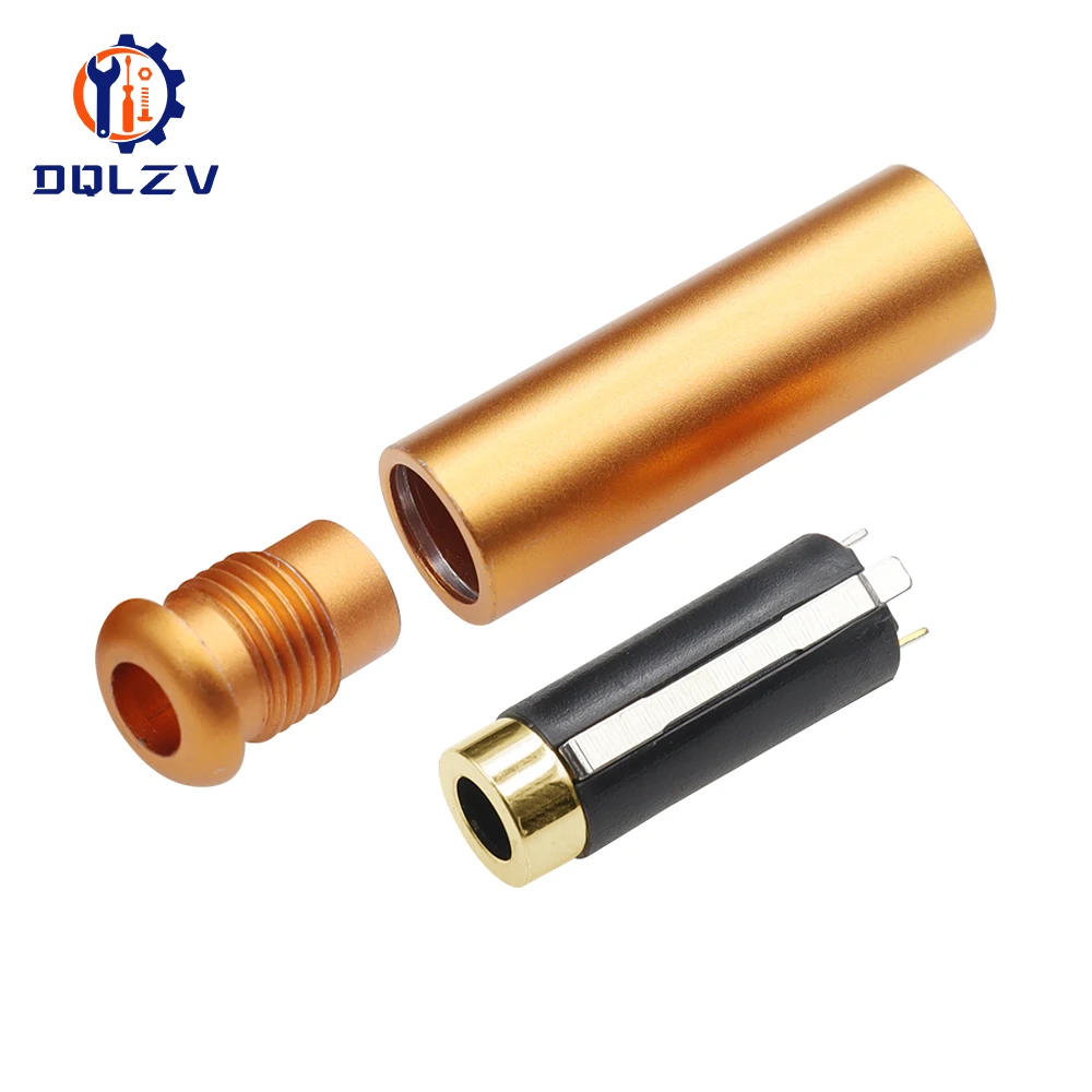 Nueva llegada conector de aluminio 3,5mm Audio hembra Jack 3,5mm 3 polos enchufe estéreo conector de cable chapado en oro auricular DIY - imagen 5