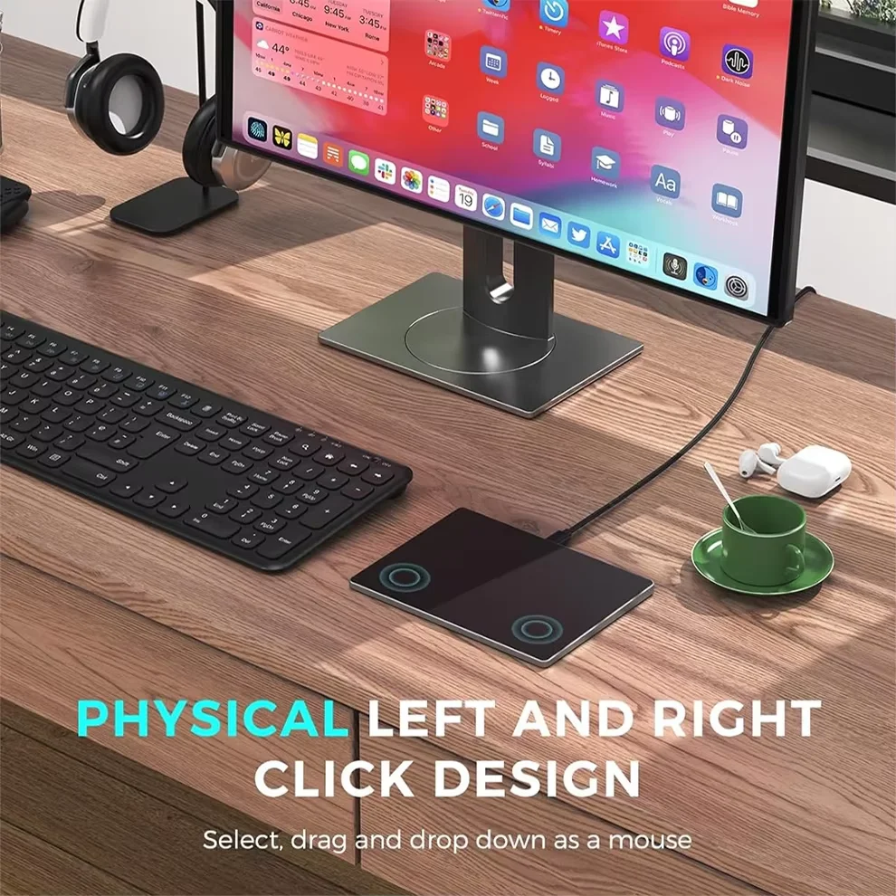 Ratón Trackpad con cable USB de aluminio portátil con navegación multitáctil para ordenador portátil Windows 7/10 - imagen 2