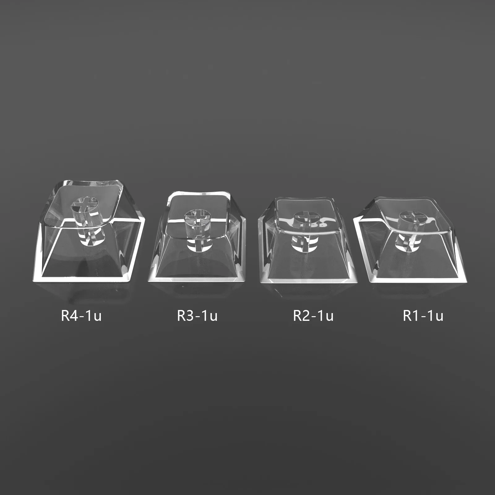 10 unids/pack Material de PC teclas transparentes de altura perfil de cereza 1U 1,0X tapas de teclas en blanco personalizadas DIY teclas no impresas