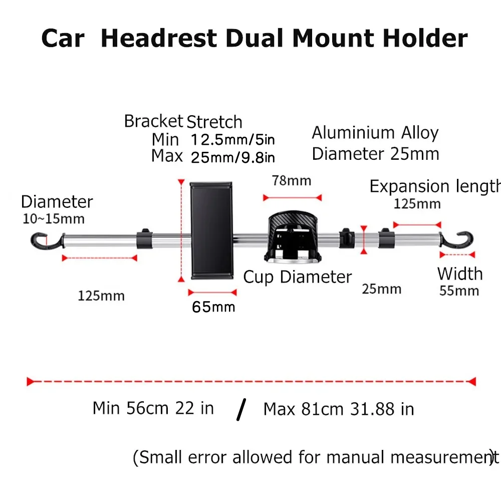 Soporte para tableta para reposacabezas de coche para IPad Pro 13 Air Mini Galaxy Tab Switch 5-13 pulgadas soporte antivibración para asiento trasero niños adultos viaje largo - imagen 3