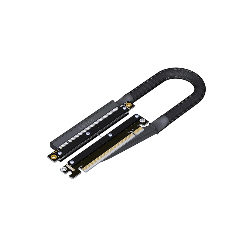 Cable elevador inverso doble Cable de curva derecha e izquierda PCIe 5,0 x16 extensión GPU suave para NVIDIA RTX50AMD RX90xx