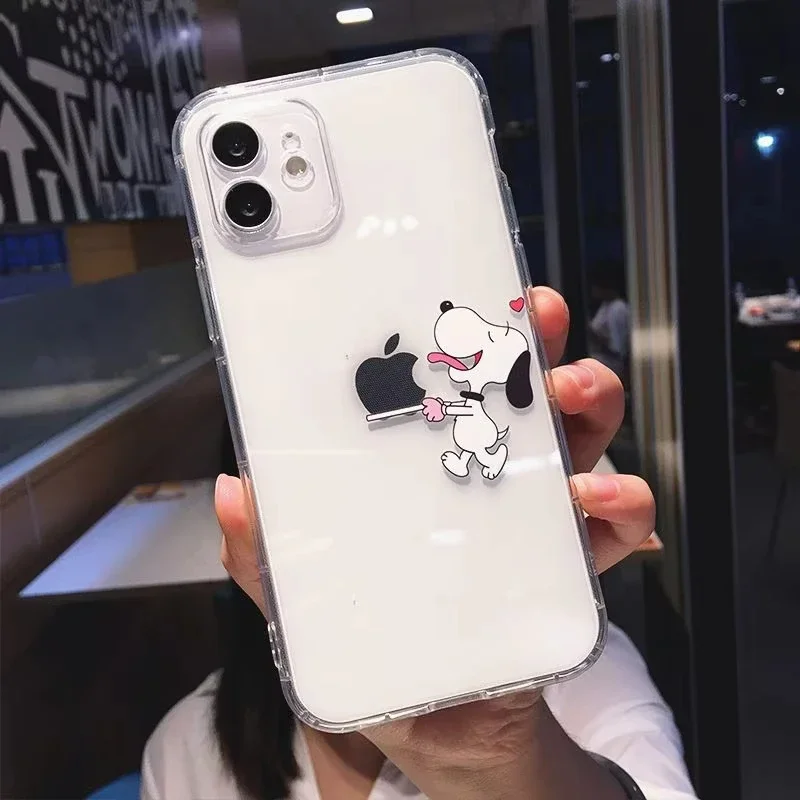 Snoopy-funda transparente de dibujos animados para iPhone, carcasa bonita y suave para iPhone 16, 15, 14, 13, 12, 11 Pro Max, Xr, Xs Max, 14 Plus, 8 Plus, Y2k - imagen 4