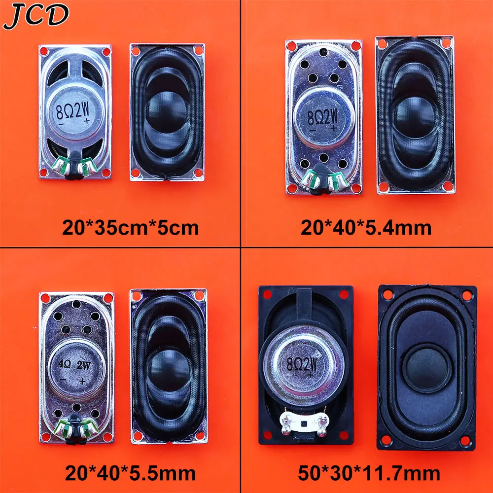 JCD 2 uds altavoz portátil bocina 2035 2040 5030 20*35mm 20*40mm 30*50mm 8 ohm 8R 4R 2W altavoz cuadrado