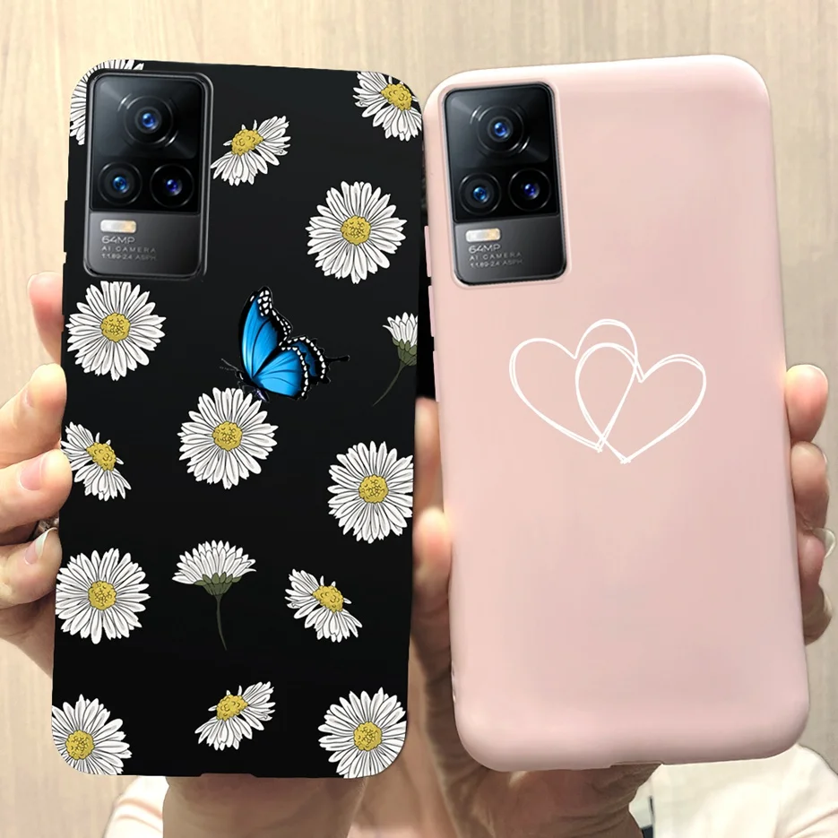 Funda de silicona suave para Vivo V21, carcasa trasera con dibujos animados de flores para teléfono móvil - imagen 5