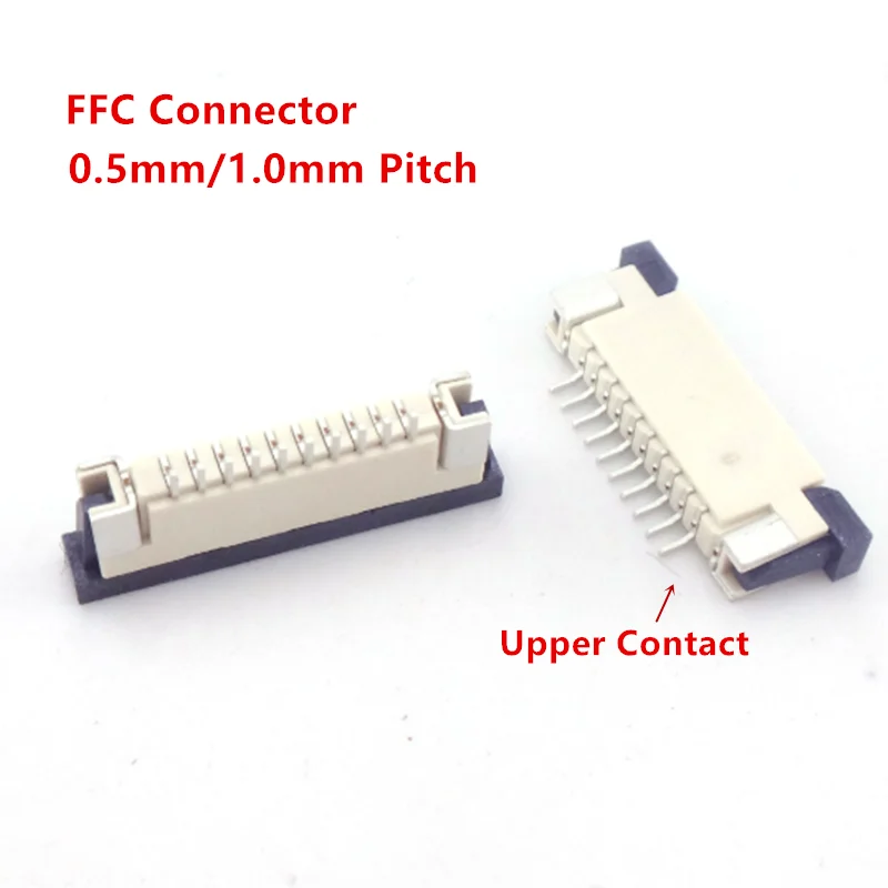 10 Uds conector FPC FFC 0,5mm 1,0mm AWM 20624 80C 60V VW-1 Cable plano PCB 4/5/6/7/8/10/12/14/16/18/20/26/30/32/36/40/50/60Pin