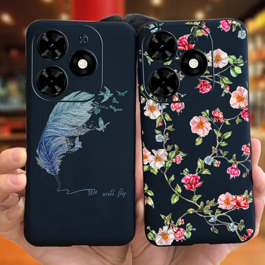 Funda de girasol para Tecno Spark Go 2024, carcasa trasera de silicona suave TPU, parachoques de teléfono para Tecno Spark Go (2024) BG6 - imagen 2