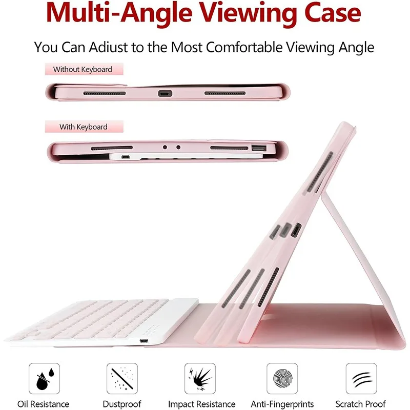 Funda para Samsung Galaxy Tab A8 de 10,5 pulgadas, funda para teclado Bluetooth inalámbrico para Tab A8 de 10,5 pulgadas, funda con soporte inteligente Samsung - imagen 5