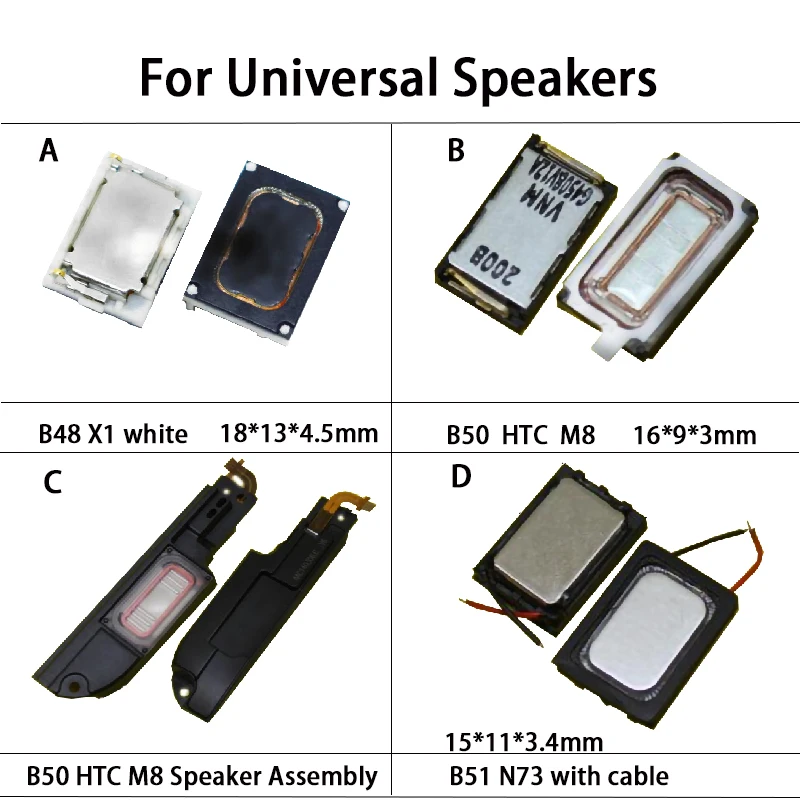 YUXI-altavoz Universal B48 X1 Blanco/B50 HTC M8/B51 N73 con Cable/B50 HTC M8, 1 unidad