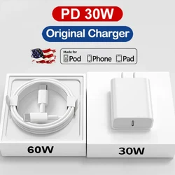 Cable For iPhone 15 Pro Max PD3.0 30W USB C Fast Charger For iPhone 14 13 12 11 Pro Max X XS XR 8 Plus Fast Charging Cable