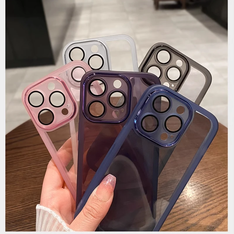 Funda de teléfono con película de lente transparente para Iphone 16E 16 E, protección de cámara de silicona TPU transparente, cubierta mate para Iphone SE 4 5G SE4 - imagen 3