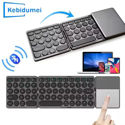 Mini teclado plegable inalámbrico Bluetooth con panel táctil teclado plegable Universal portátil para Windows IOS Tablet iPad