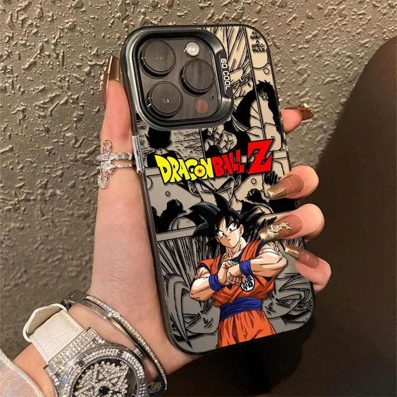 Anime d-dragon Ball Son Goku para iPhone 17 16 15 14 13 12 11 Air Pro Max Plus Mini funda plateada colorida para teléfono - imagen 3