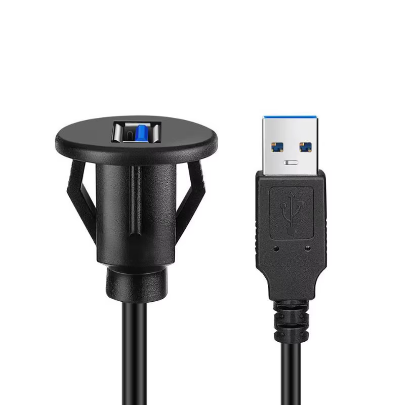 Cable Extensión USB 3.0 Coche Empotrado con Hebilla - 1M