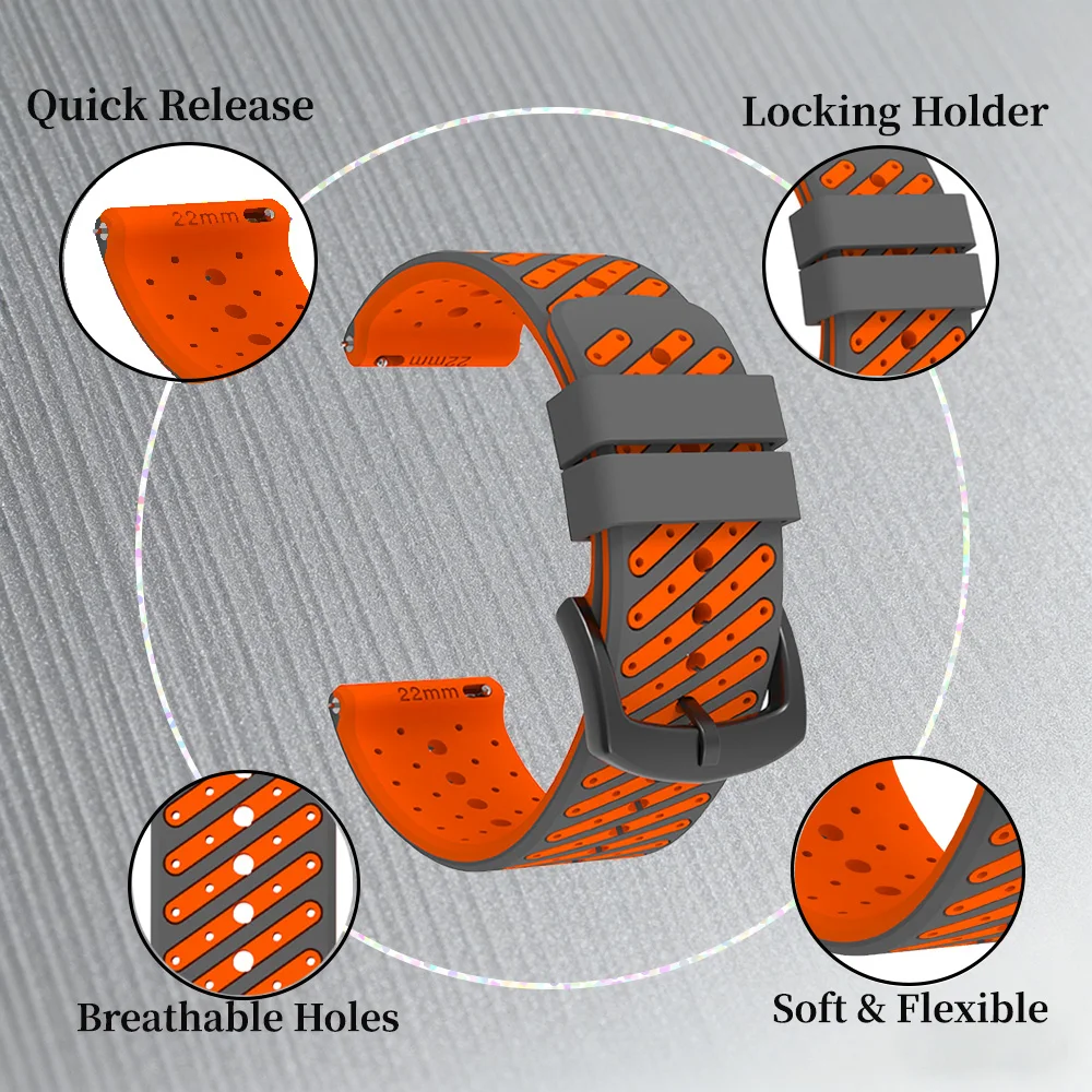 Correa de silicona de 22mm para Samsung Galaxy Watch 3, pulsera de 45mm para Galaxy Watch de 46mm Gear S3 Frontier, pulsera clásica - imagen 3