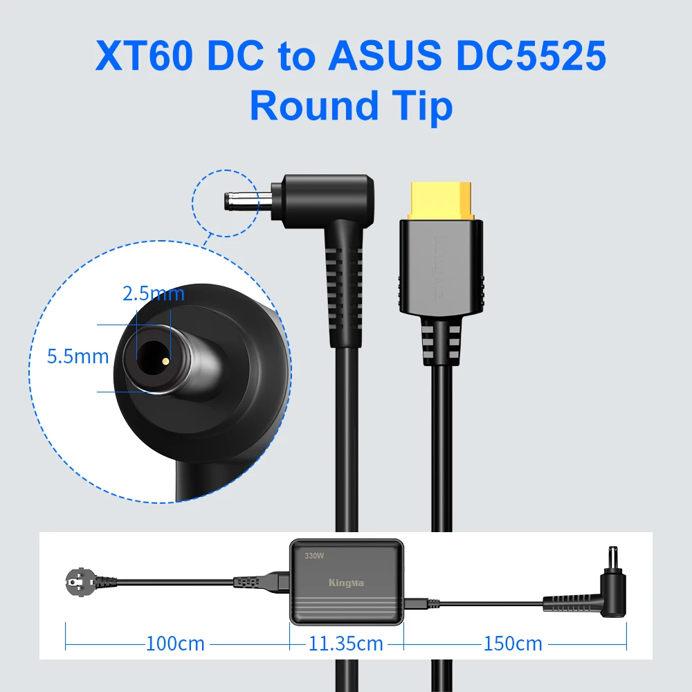 Cargador de ordenador portátil GaN de 330W, adaptador de escritorio para ordenadores portátiles Asus Gaming, Compatible con FX50/FX53/ZX50/K550/N550/A550/N551/FX63