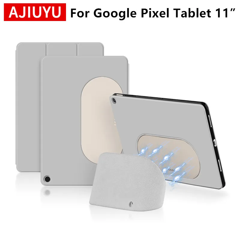 Funda AJIUYU para Google Pixel Tablet 11 pulgadas 2023 funda inteligente carcasa protectora de cuero Compatible con Base de altavoz de carga