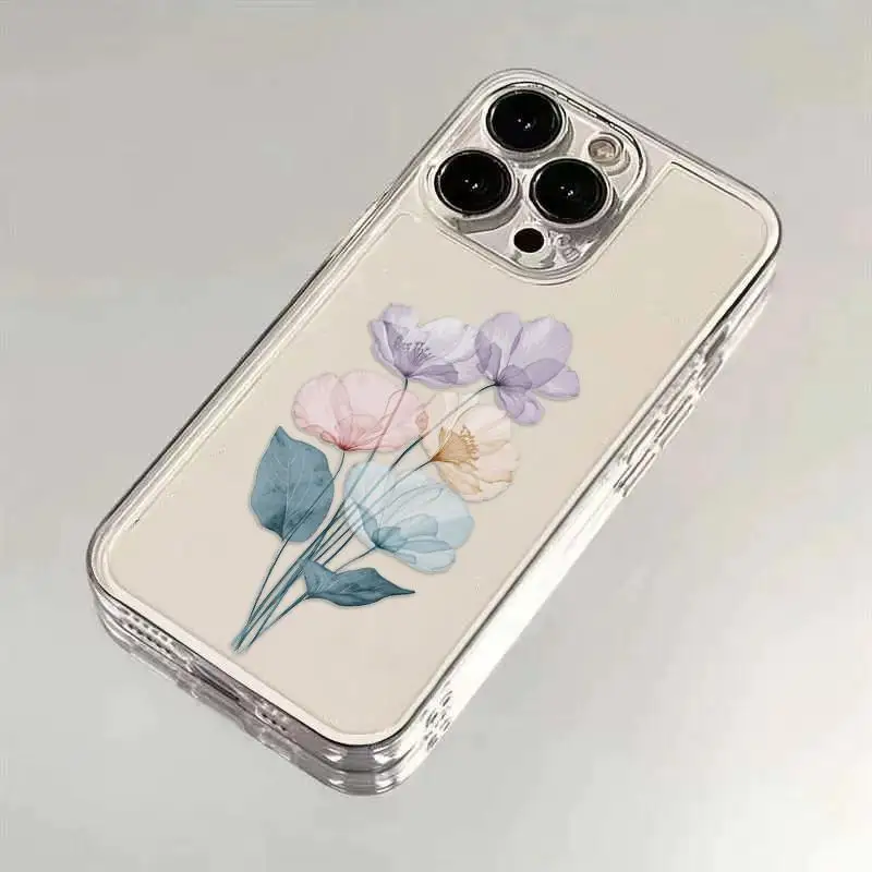 Funda de flores coloridas para iPhone 16Pro 17 15 14 13 11 Pro Max 12Mini XR 7 8 Plus SE funda suave a prueba de golpes