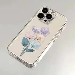 Funda floral antigolpes para iPhone 16 Pro, 15, 14 y 13