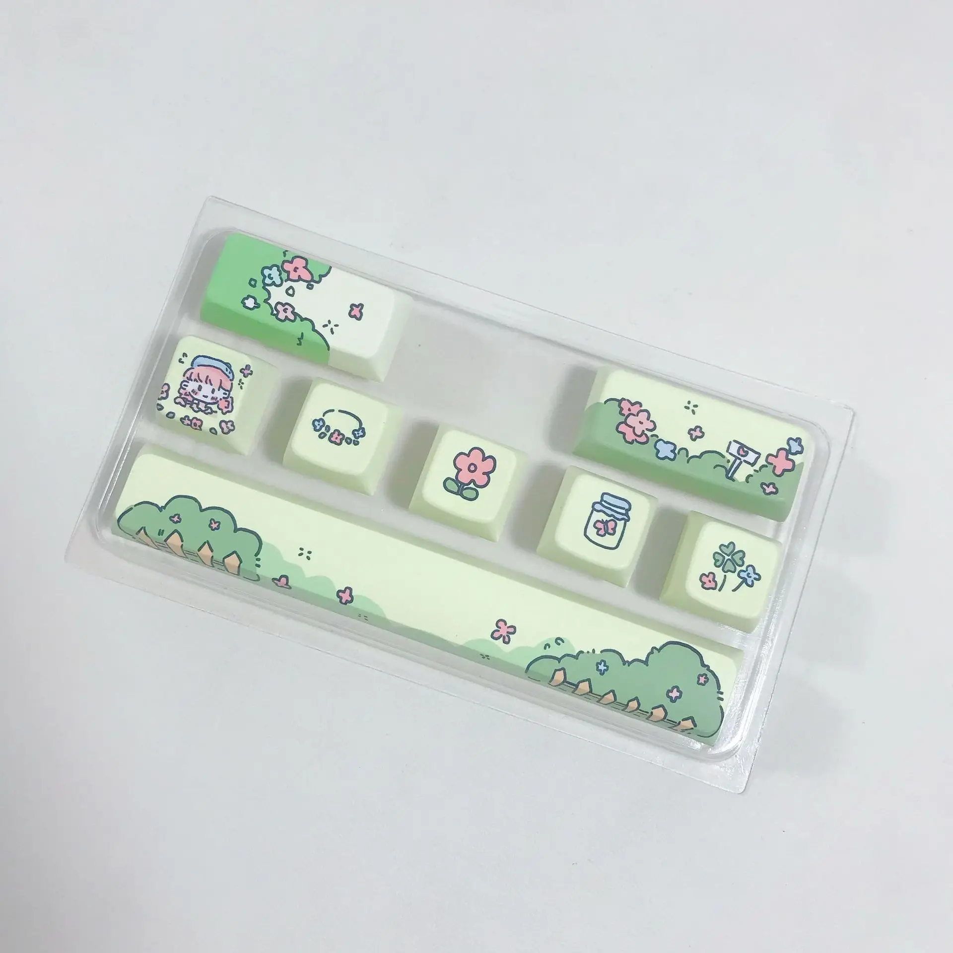 ZUOYA-teclas adicionales personalizadas con tema bonito, juego de 8 piezas, teclado mecánico de altura Original con sublimación térmica de 5 caras - imagen 5