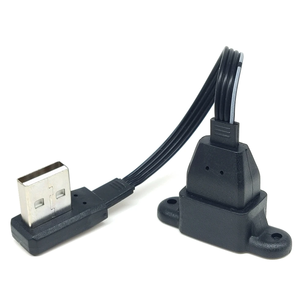 5CM 10cm 20cm USB 2,0 A enchufe a hembra 90 Cable de extensión en ángulo USB 2,0 macho a hembra Cable negro derecho/izquierdo/abajo/arriba - imagen 3