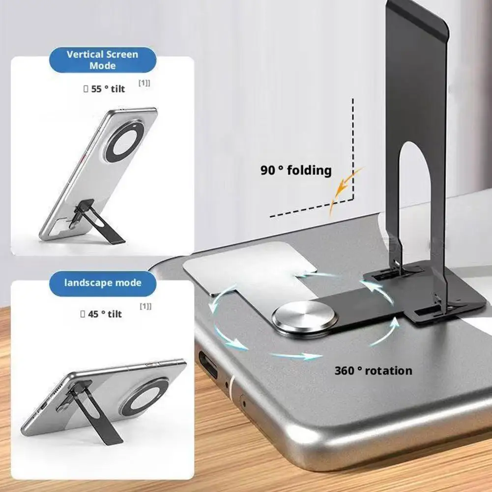 Soporte plegable para teléfono, soporte de escritorio de aleación de Metal, soporte perezoso, Mini soporte adhesivo de montaje trasero, soporte Universal para teléfono